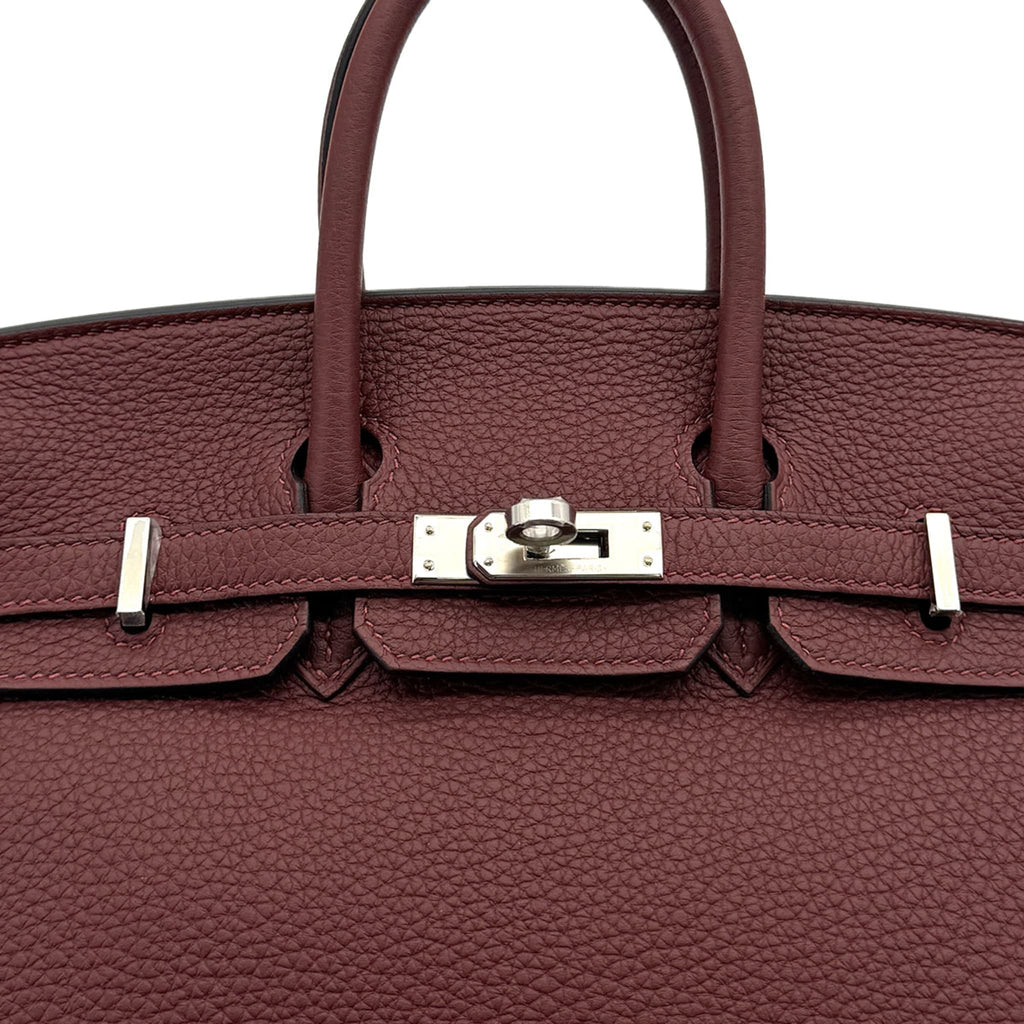 Second hand Hermes Birkin 25 Togo Leather Top-handle Bag Rouge H - Tabita Bags