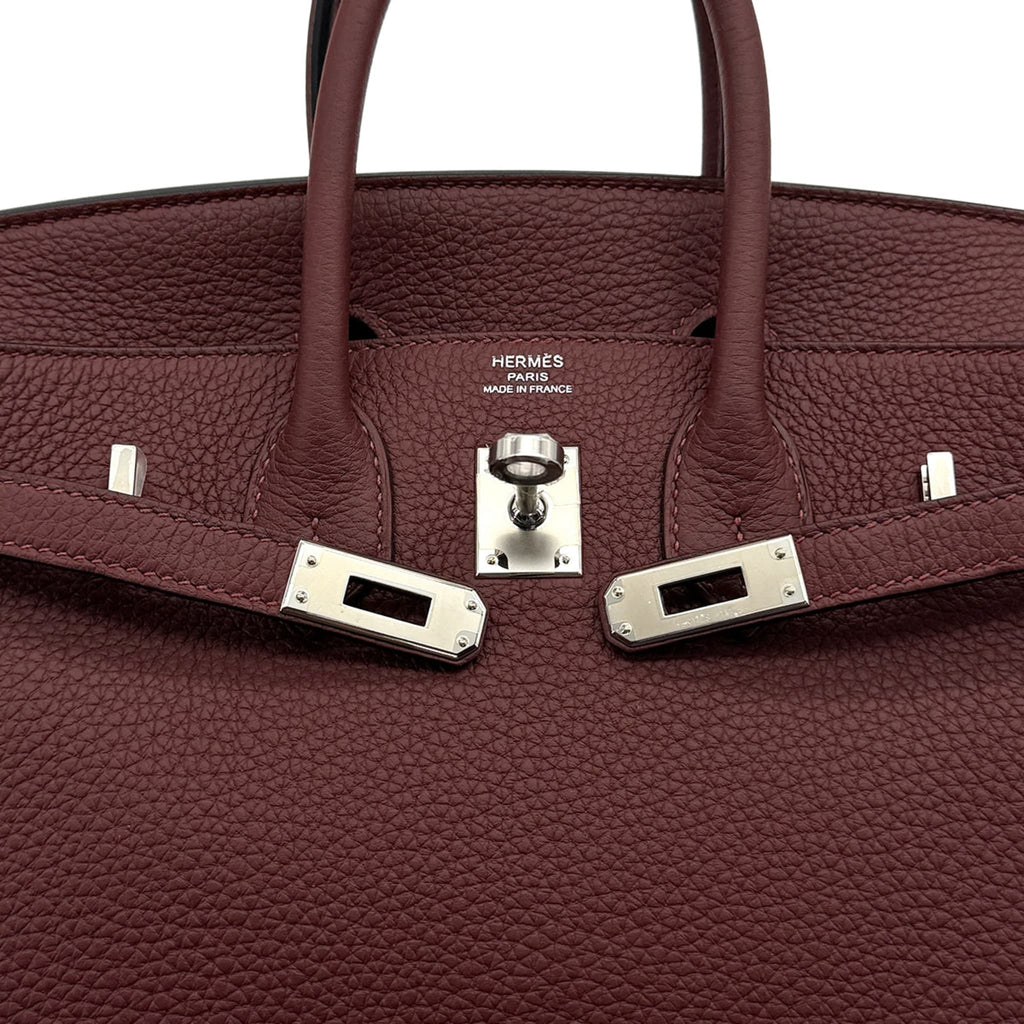 Second hand Hermes Birkin 25 Togo Leather Top-handle Bag Rouge H - Tabita Bags