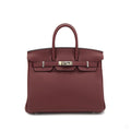 Second hand Hermes Birkin 25 Togo Leather Top-handle Bag Rouge H - Tabita Bags