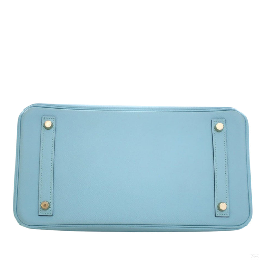 Second hand Hermes Birkin 30 Epsom Leather Top - handle Bag Bleu Atoll - Tabita Bags