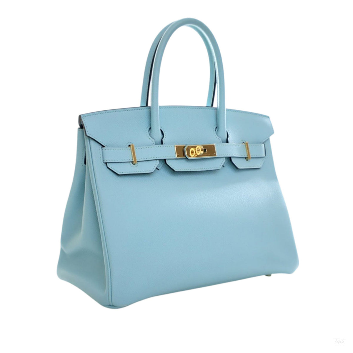 Second hand Hermes Birkin 30 Epsom Leather Top - handle Bag Bleu Atoll - Tabita Bags