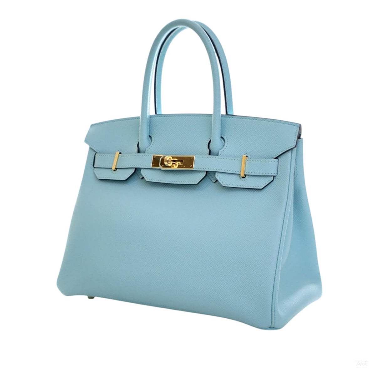 Second hand Hermes Birkin 30 Epsom Leather Top - handle Bag Bleu Atoll - Tabita Bags