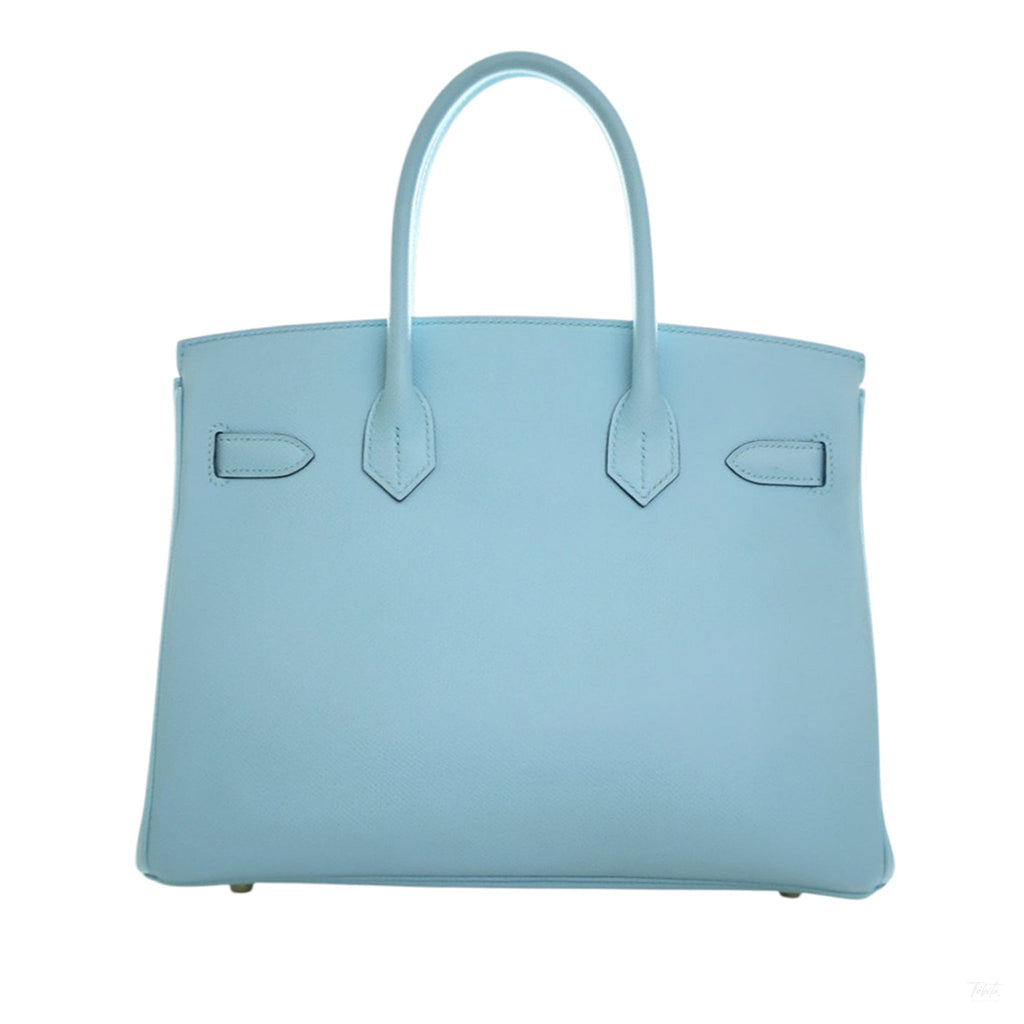 Second hand Hermes Birkin 30 Epsom Leather Top - handle Bag Bleu Atoll - Tabita Bags