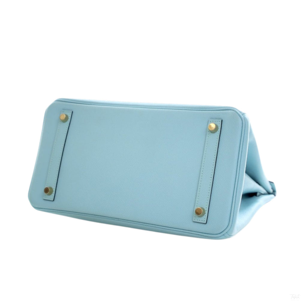 Second hand Hermes Birkin 30 Epsom Leather Top - handle Bag Bleu Atoll - Tabita Bags