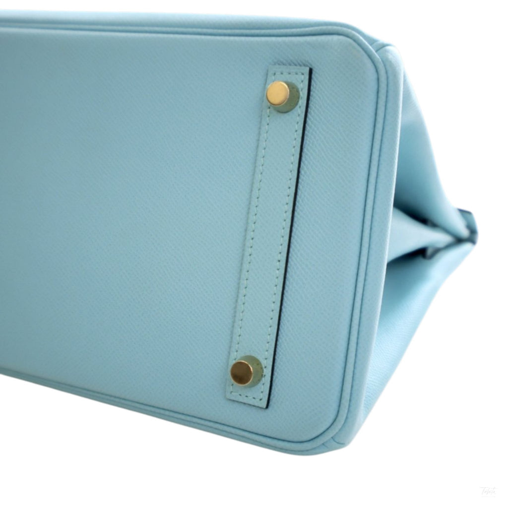 Second hand Hermes Birkin 30 Epsom Leather Top - handle Bag Bleu Atoll - Tabita Bags