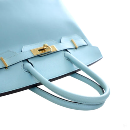 Second hand Hermes Birkin 30 Epsom Leather Top - handle Bag Bleu Atoll - Tabita Bags