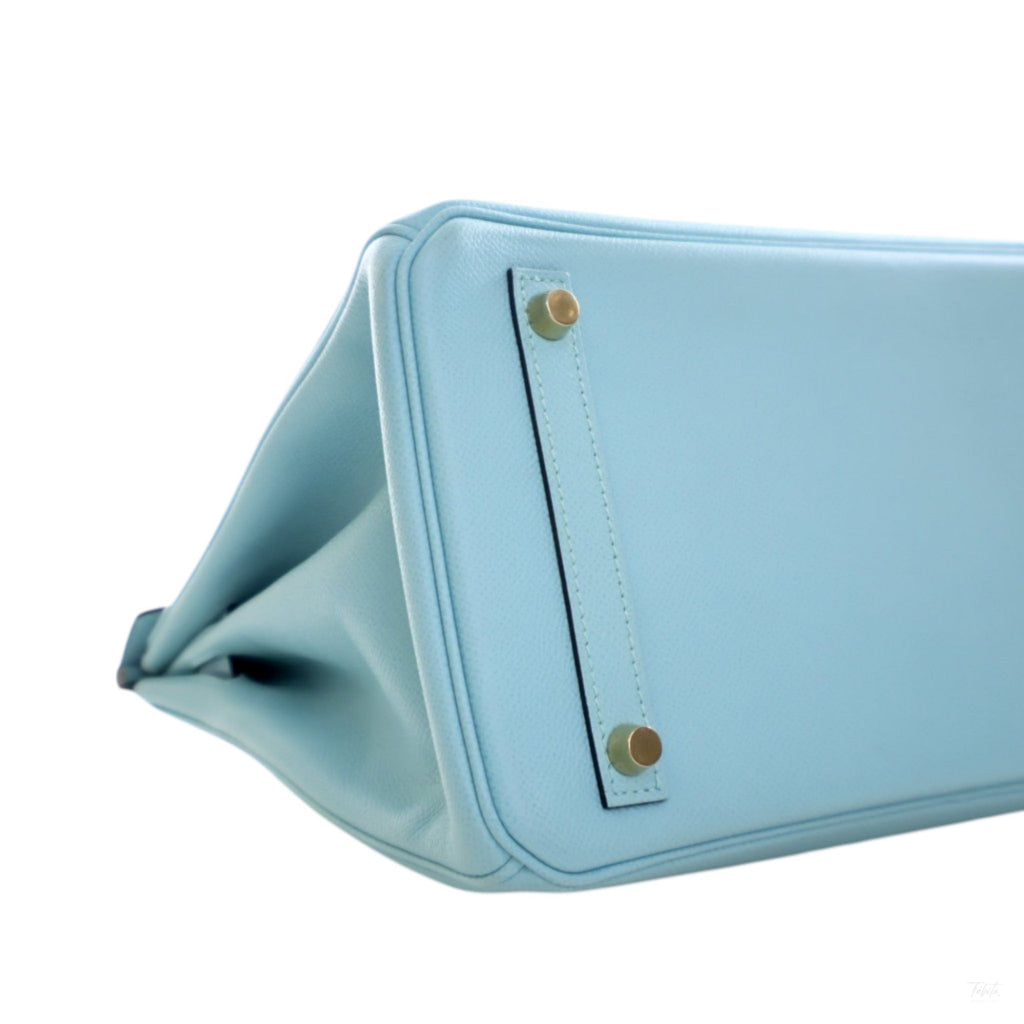 Second hand Hermes Birkin 30 Epsom Leather Top - handle Bag Bleu Atoll - Tabita Bags