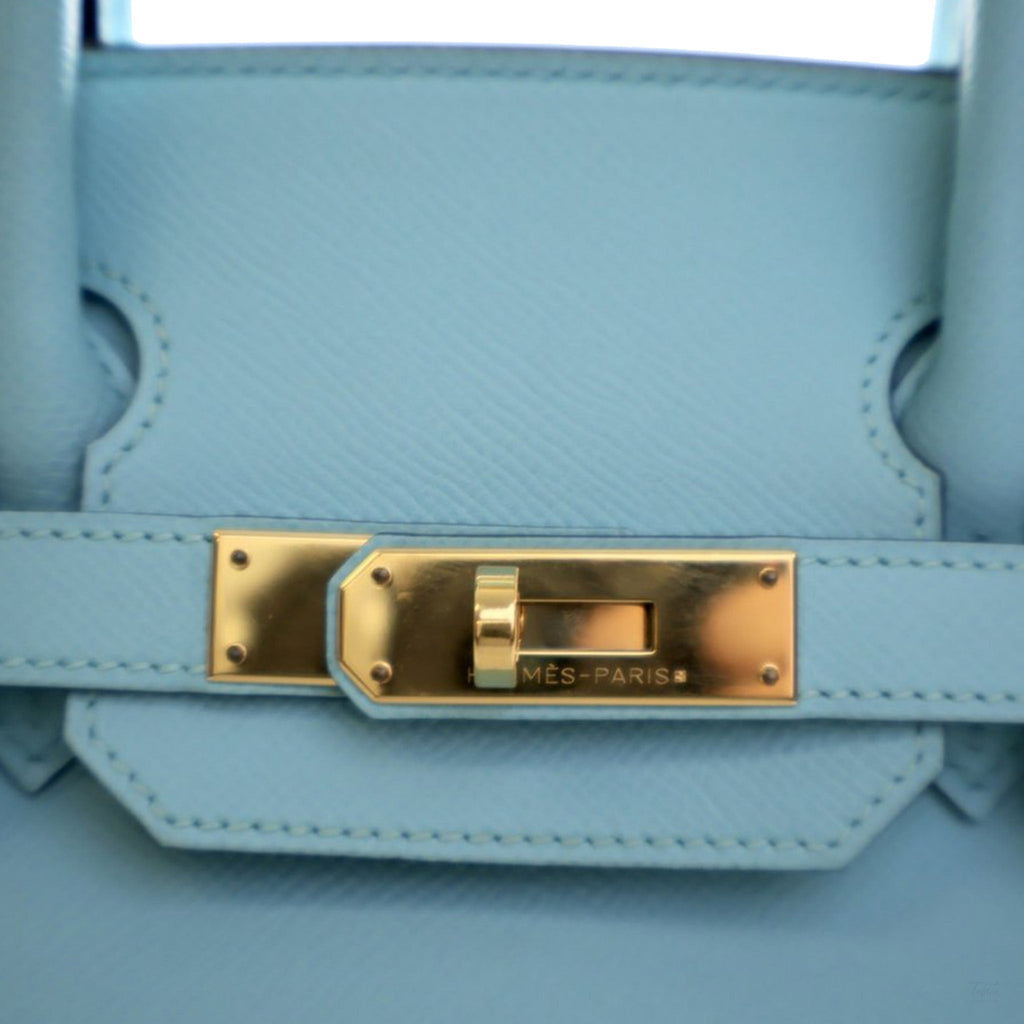 Second hand Hermes Birkin 30 Epsom Leather Top - handle Bag Bleu Atoll - Tabita Bags