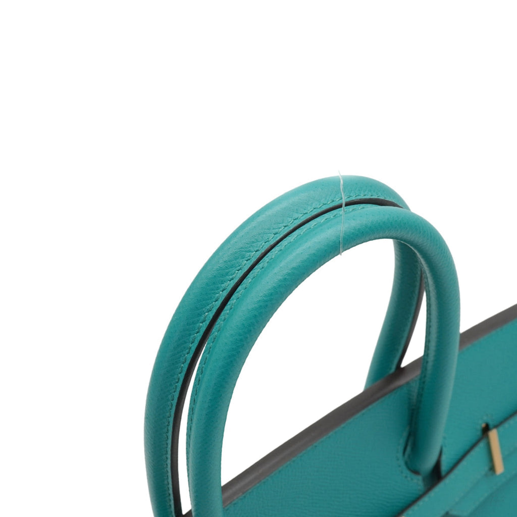 Second hand Hermes Birkin 30 Epsom Leather Top-handle Bag Blue Paon - Tabita Bags