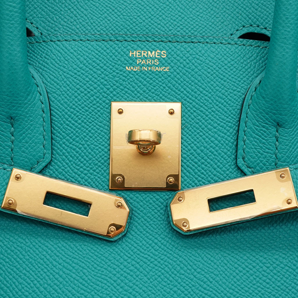 Second hand Hermes Birkin 30 Epsom Leather Top-handle Bag Blue Paon - Tabita Bags