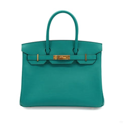 Second hand Hermes Birkin 30 Epsom Leather Top-handle Bag Blue Paon - Tabita Bags