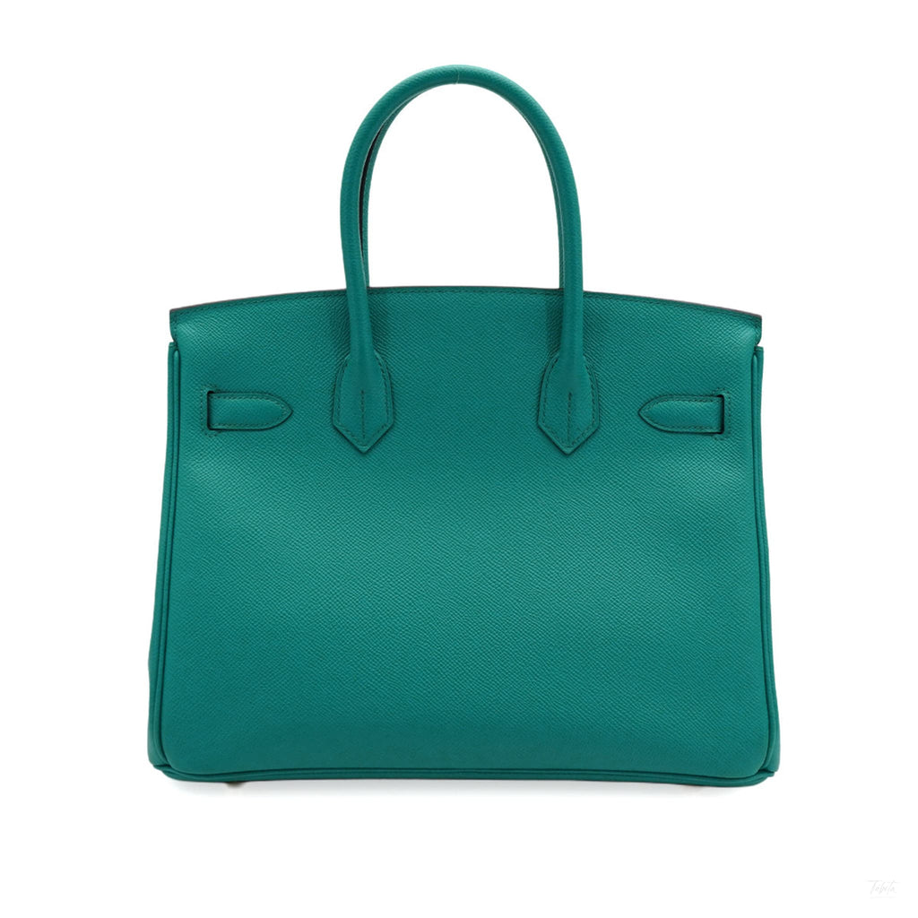Second hand Hermes Birkin 30 Epsom Leather Top-handle Bag Blue Paon - Tabita Bags