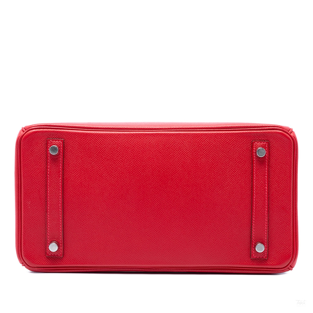 Second hand Hermes Birkin 30 Epsom Leather Top-handle Bag Red - Tabita Bags