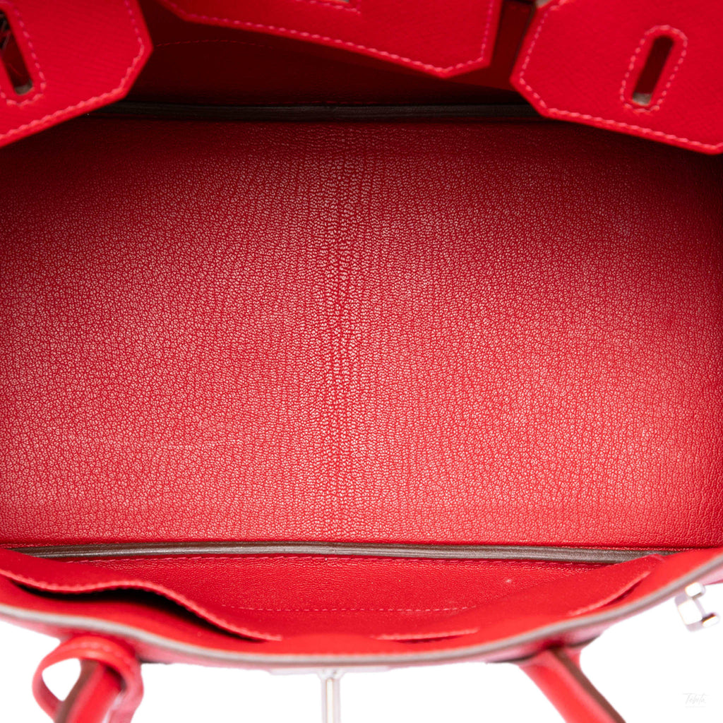 Second hand Hermes Birkin 30 Epsom Leather Top-handle Bag Red - Tabita Bags