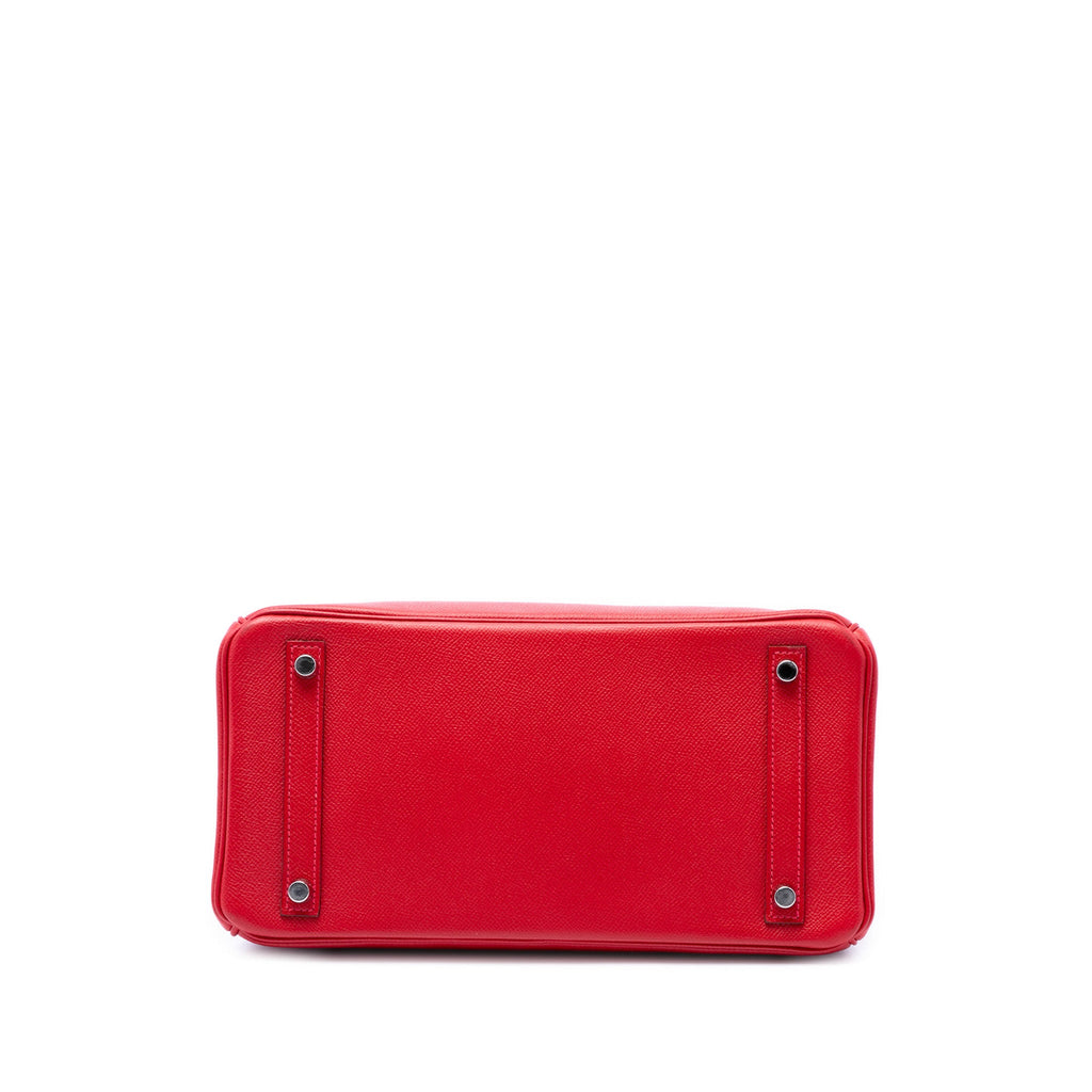 Second hand Hermes Birkin 30 Epsom Leather Top-handle Bag Red - Tabita Bags