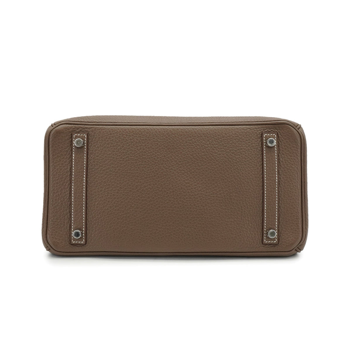 Second hand Hermes Birkin 30 Taurillon Clemence Leather Top-handle Bag Etoupe - Tabita Bags