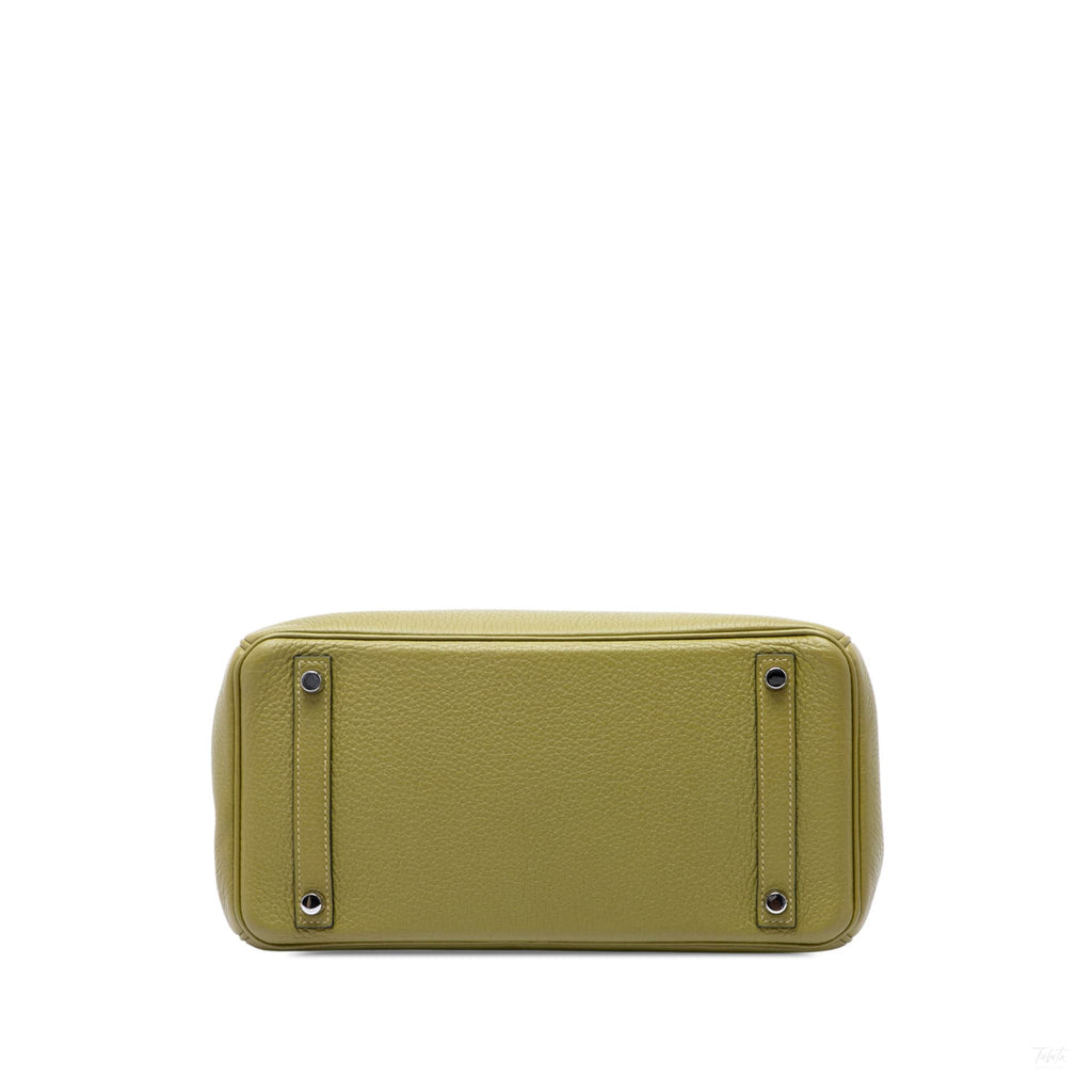 Second hand Hermes Birkin 30 Taurillon Clemence Leather Top-handle Bag Green - Tabita Bags