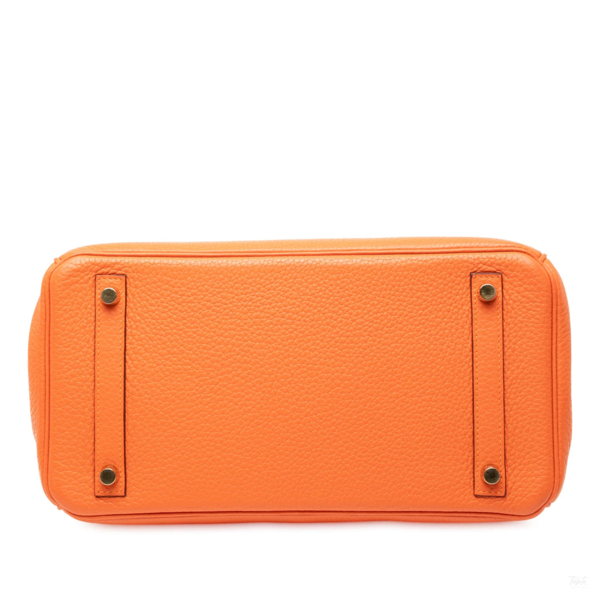 Second hand Hermes Birkin 30 Taurillon Clemence Leather Top - Handle Bag Orange - Tabita Bags