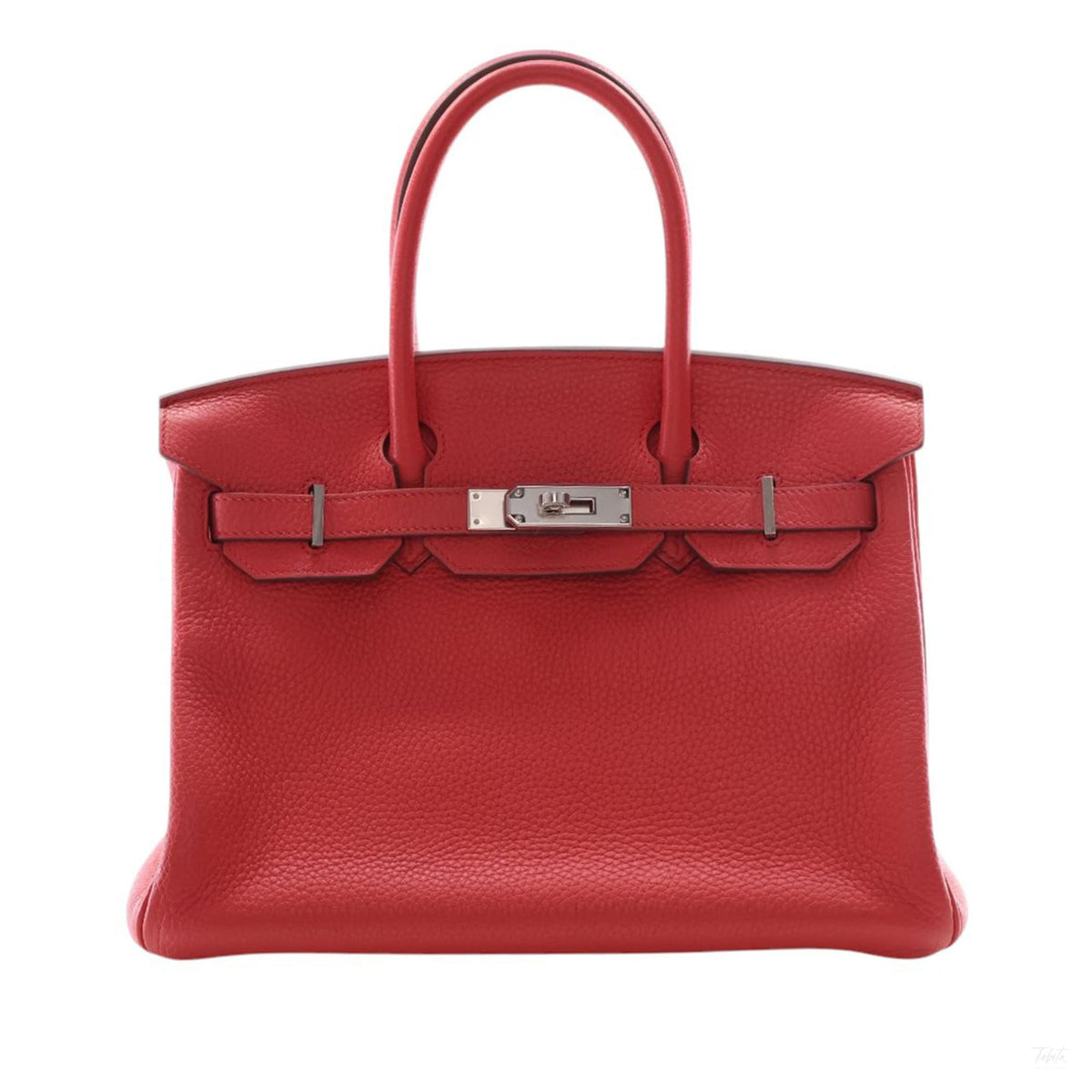 Second hand Hermes Birkin 30 Taurillon Clemence Leather Top-handle Bag Red - Tabita Bags