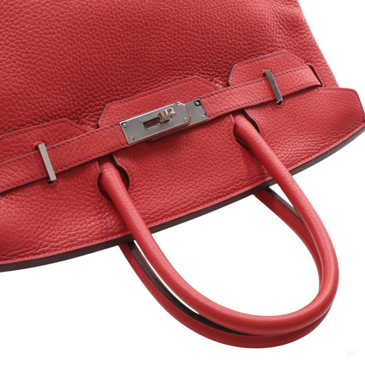 Second hand Hermes Birkin 30 Taurillon Clemence Leather Top-handle Bag Red - Tabita Bags