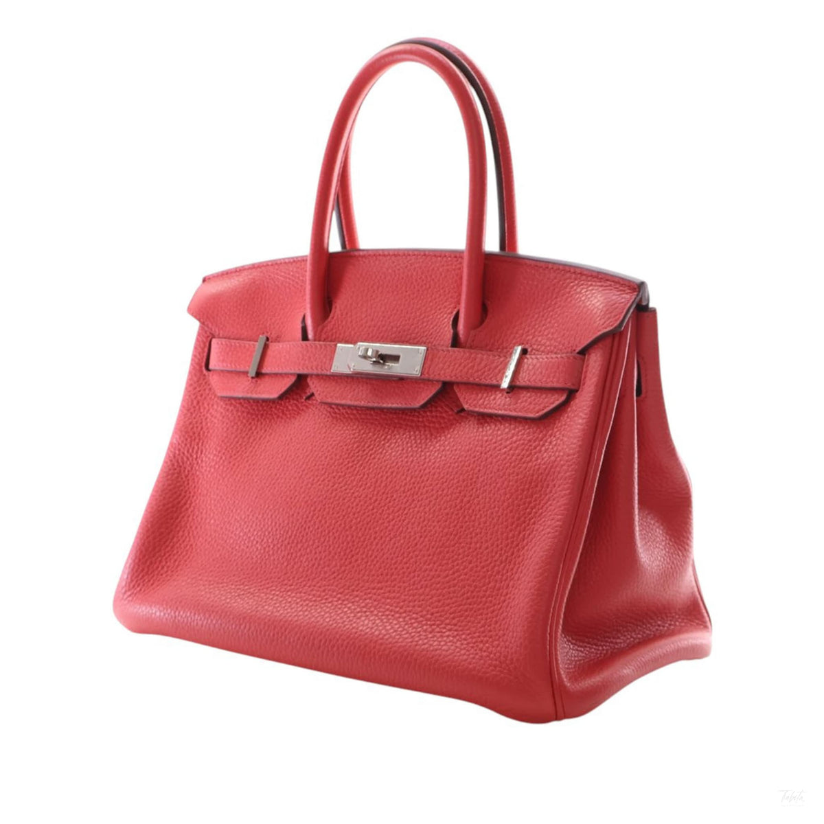 Second hand Hermes Birkin 30 Taurillon Clemence Leather Top-handle Bag Red - Tabita Bags