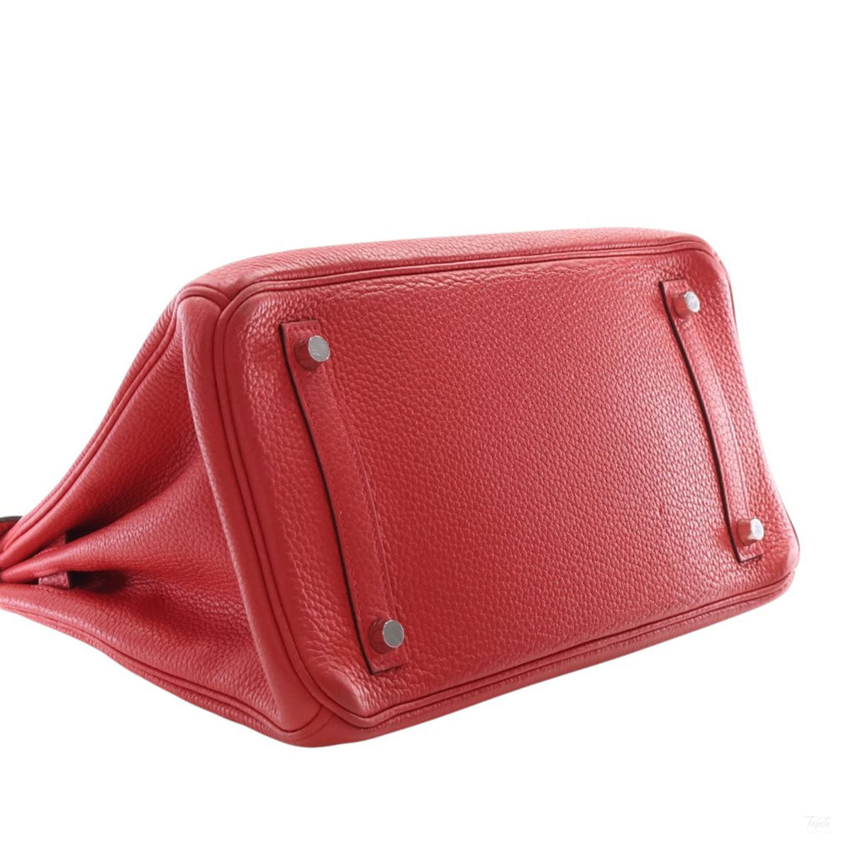Second hand Hermes Birkin 30 Taurillon Clemence Leather Top-handle Bag Red - Tabita Bags
