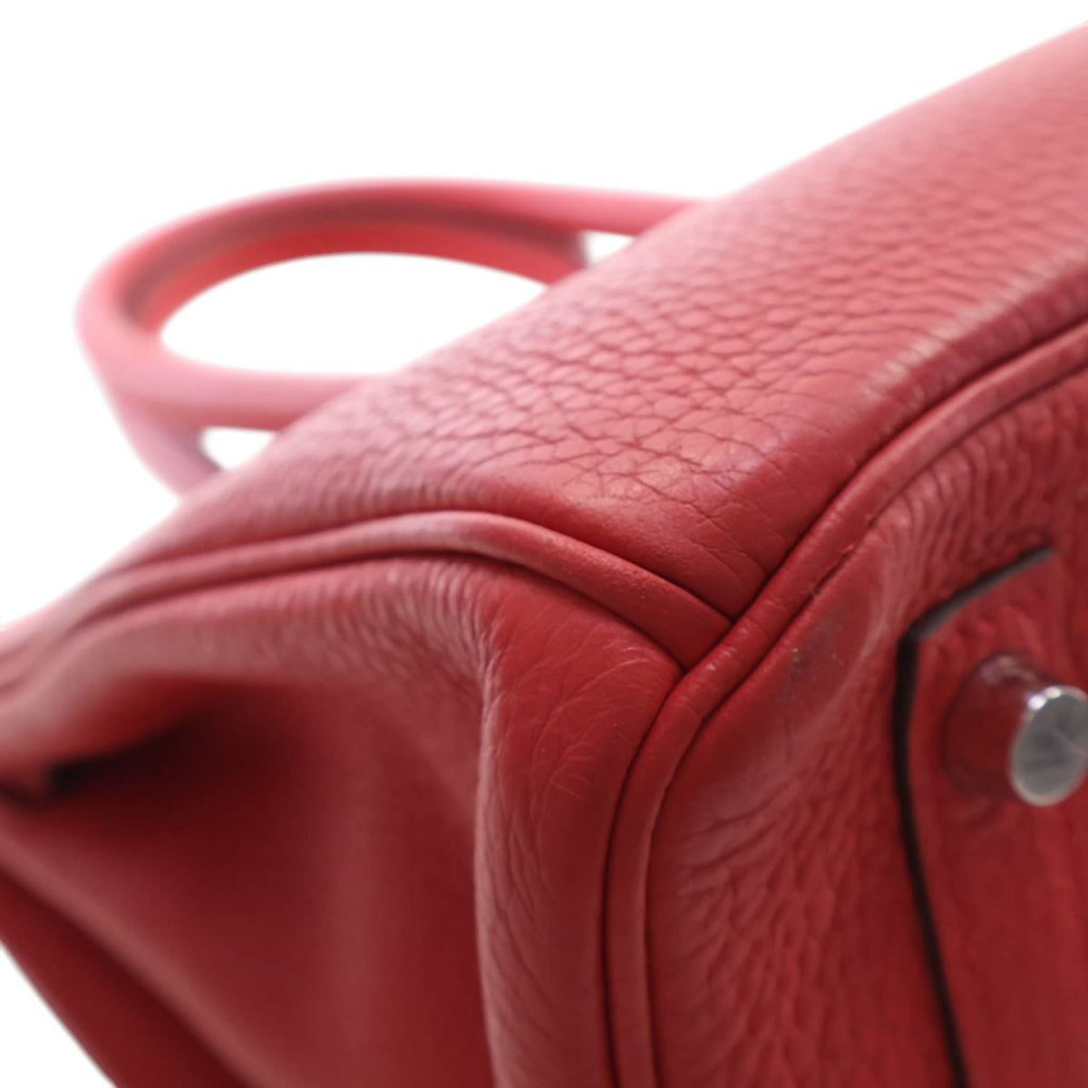 Second hand Hermes Birkin 30 Taurillon Clemence Leather Top-handle Bag Red - Tabita Bags