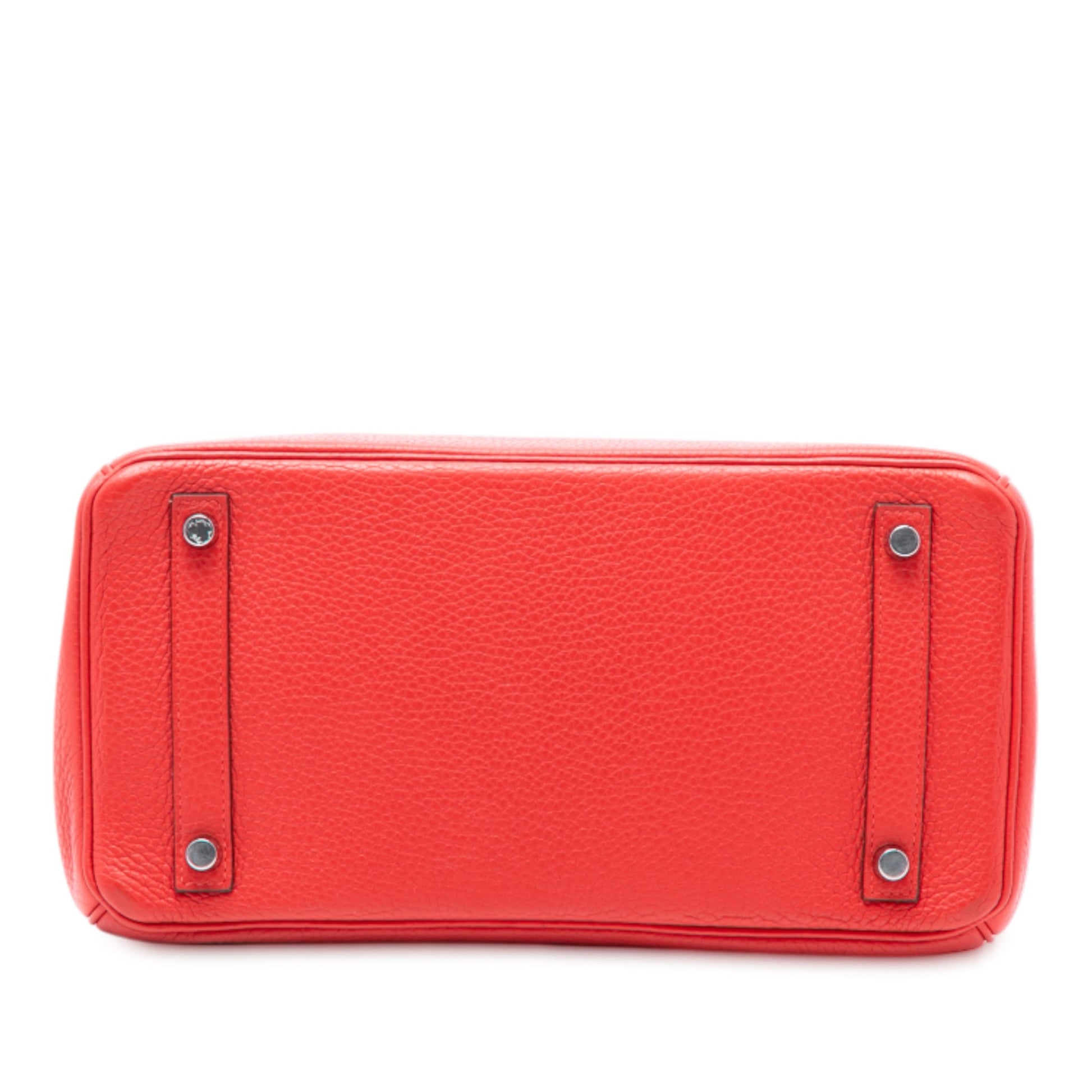 Second hand Hermes Birkin 30 Taurillon Clemence Leather Top - handle Bag Rouge Pivoine - Tabita Bags