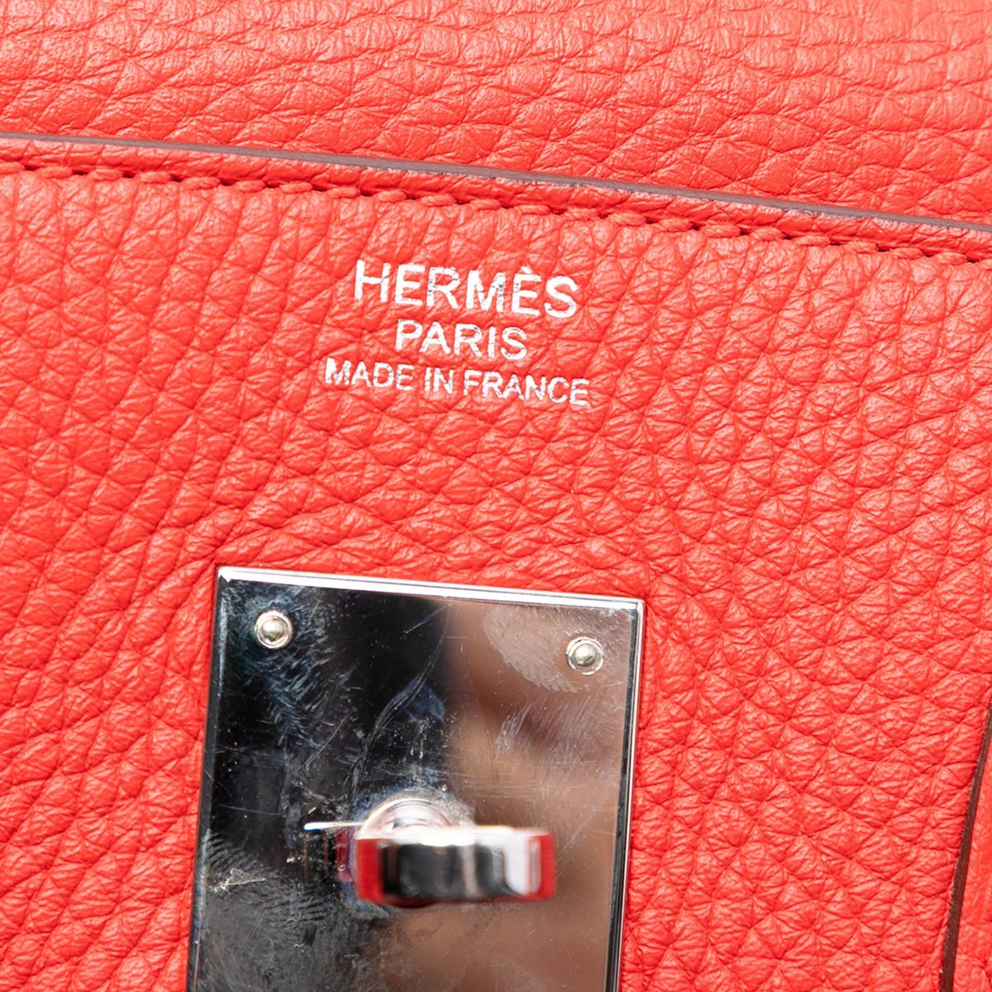 Second hand Hermes Birkin 30 Taurillon Clemence Leather Top - handle Bag Rouge Pivoine - Tabita Bags