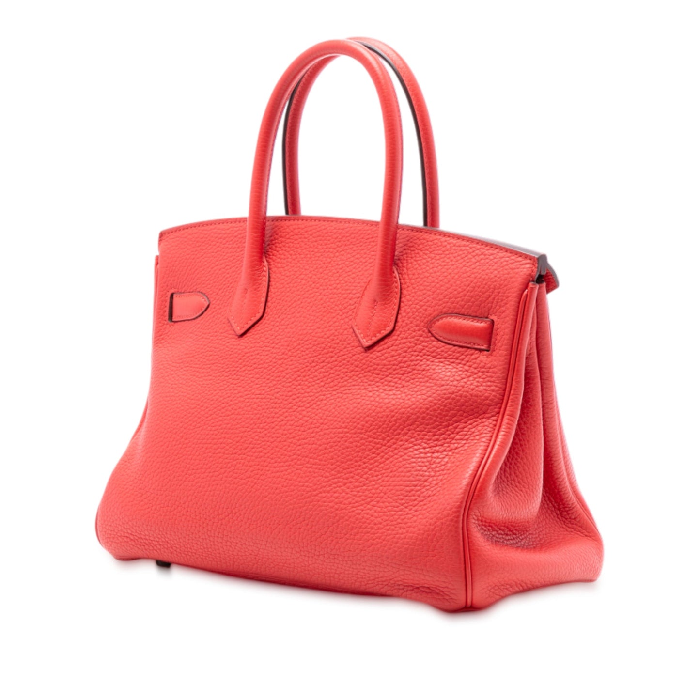 Second hand Hermes Birkin 30 Taurillon Clemence Leather Top - handle Bag Rouge Pivoine - Tabita Bags