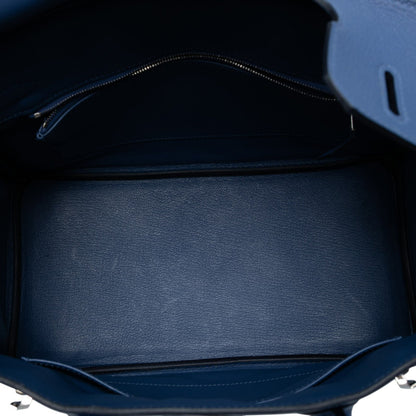 Second hand Hermes Birkin 30 Togo Leather Top - handle Bag Blue - Tabita Bags