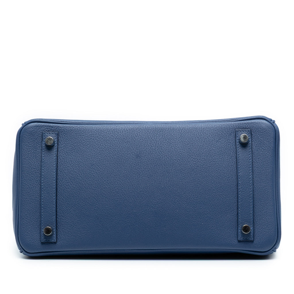 Second hand Hermes Birkin 30 Togo Leather Top - handle Bag Blue - Tabita Bags
