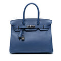 Second hand Hermes Birkin 30 Togo Leather Top - handle Bag Blue - Tabita Bags