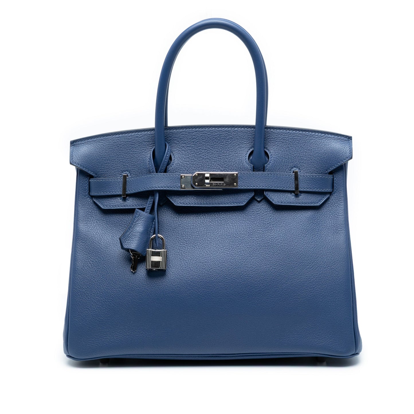 Second hand Hermes Birkin 30 Togo Leather Top - handle Bag Blue - Tabita Bags