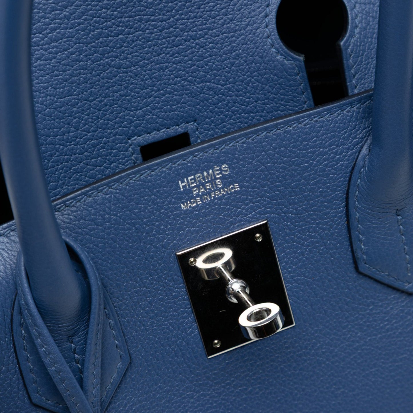 Second hand Hermes Birkin 30 Togo Leather Top - handle Bag Blue - Tabita Bags