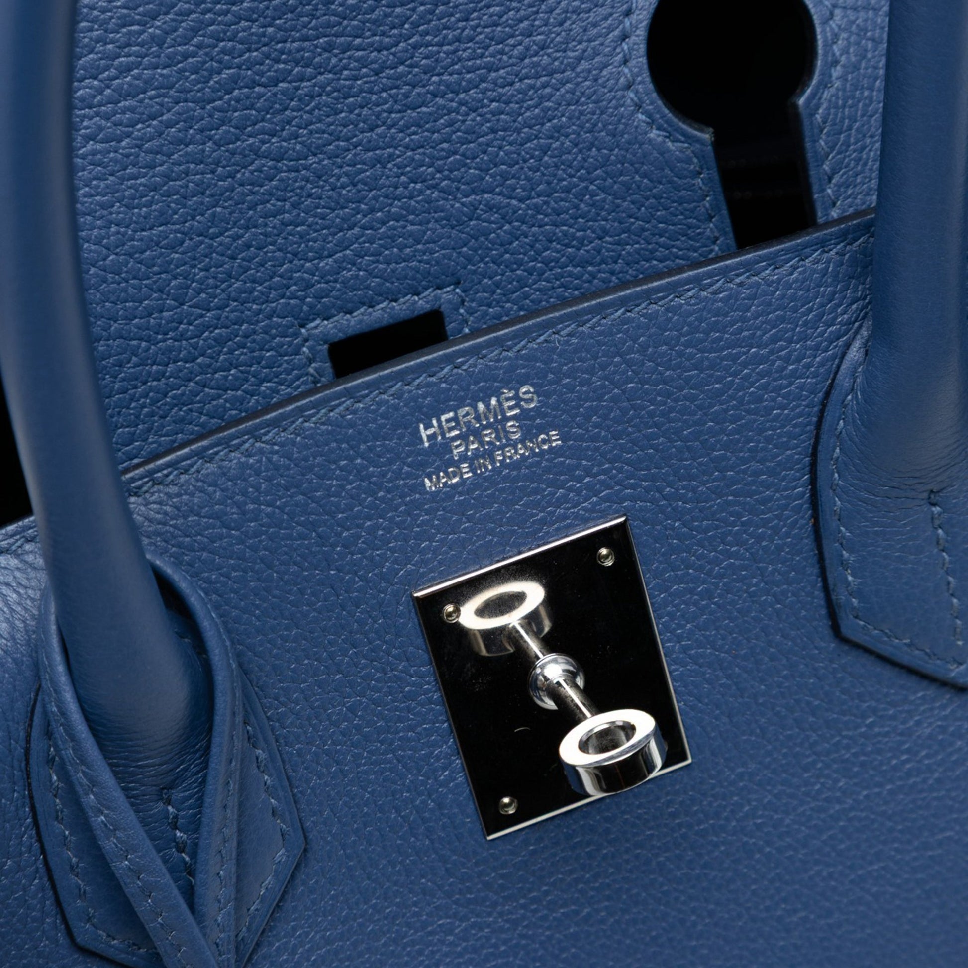 Second hand Hermes Birkin 30 Togo Leather Top - handle Bag Blue - Tabita Bags