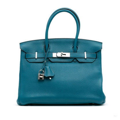 Second hand Hermes Birkin 30 Togo Leather Top - handle Bag Cobalt - Tabita Bags