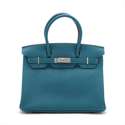 Second hand Hermes Birkin 30 Togo Leather Top-handle Bag Cobalt - Tabita Bags