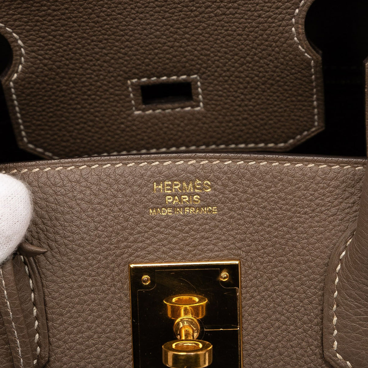 Second hand Hermes Birkin 30 Togo Leather Top - handle Bag Etoupe - Tabita Bags
