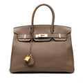 Second hand Hermes Birkin 30 Togo Leather Top - handle Bag Etoupe - Tabita Bags