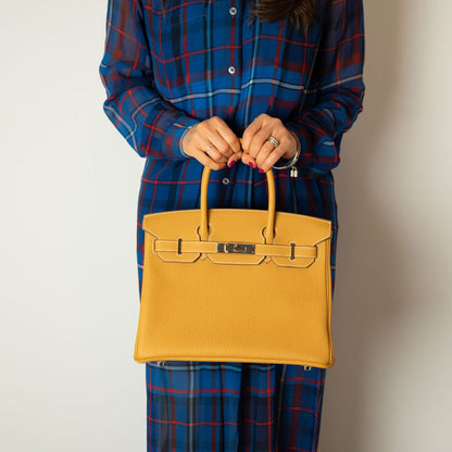 Second hand Hermes Birkin 30 Togo Leather Top - Handle Bag Natural Sable - Tabita Bags