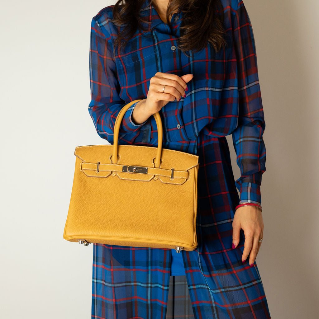 Second hand Hermes Birkin 30 Togo Leather Top - Handle Bag Natural Sable - Tabita Bags