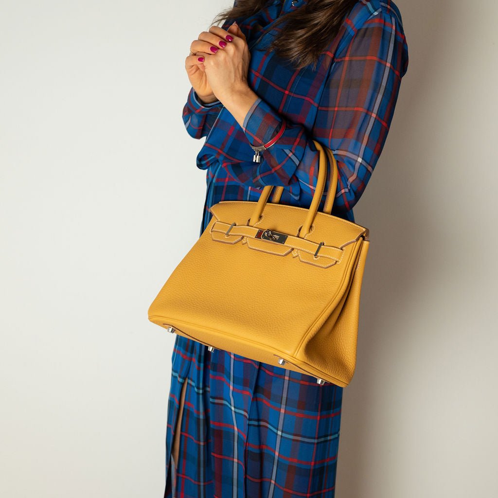 Second hand Hermes Birkin 30 Togo Leather Top - Handle Bag Natural Sable - Tabita Bags