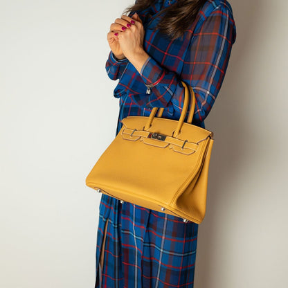 Second hand Hermes Birkin 30 Togo Leather Top - Handle Bag Natural Sable - Tabita Bags