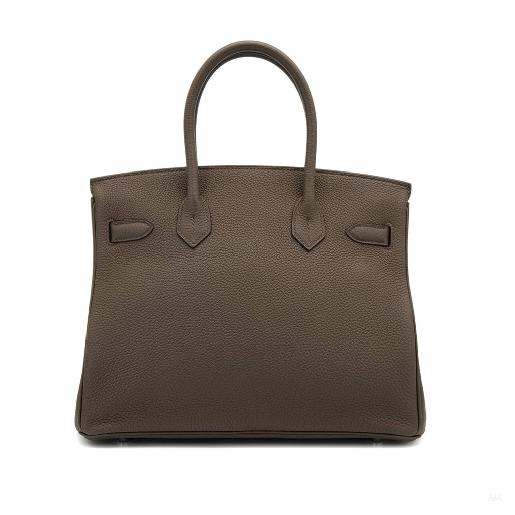 Second hand Hermes Birkin 30 Togo Leather Top-handle Bag Taupe - Tabita Bags