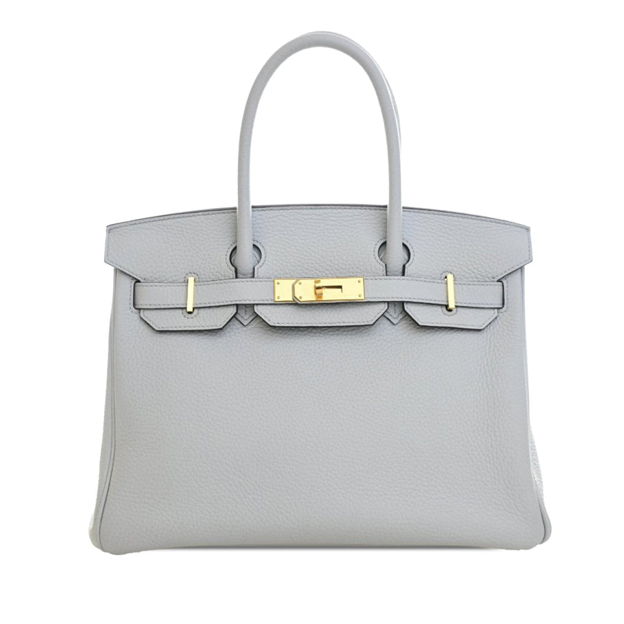 Second hand Hermes Birkin 30 Togo Leather Top-handle Handbag Blue - Tabita Bags