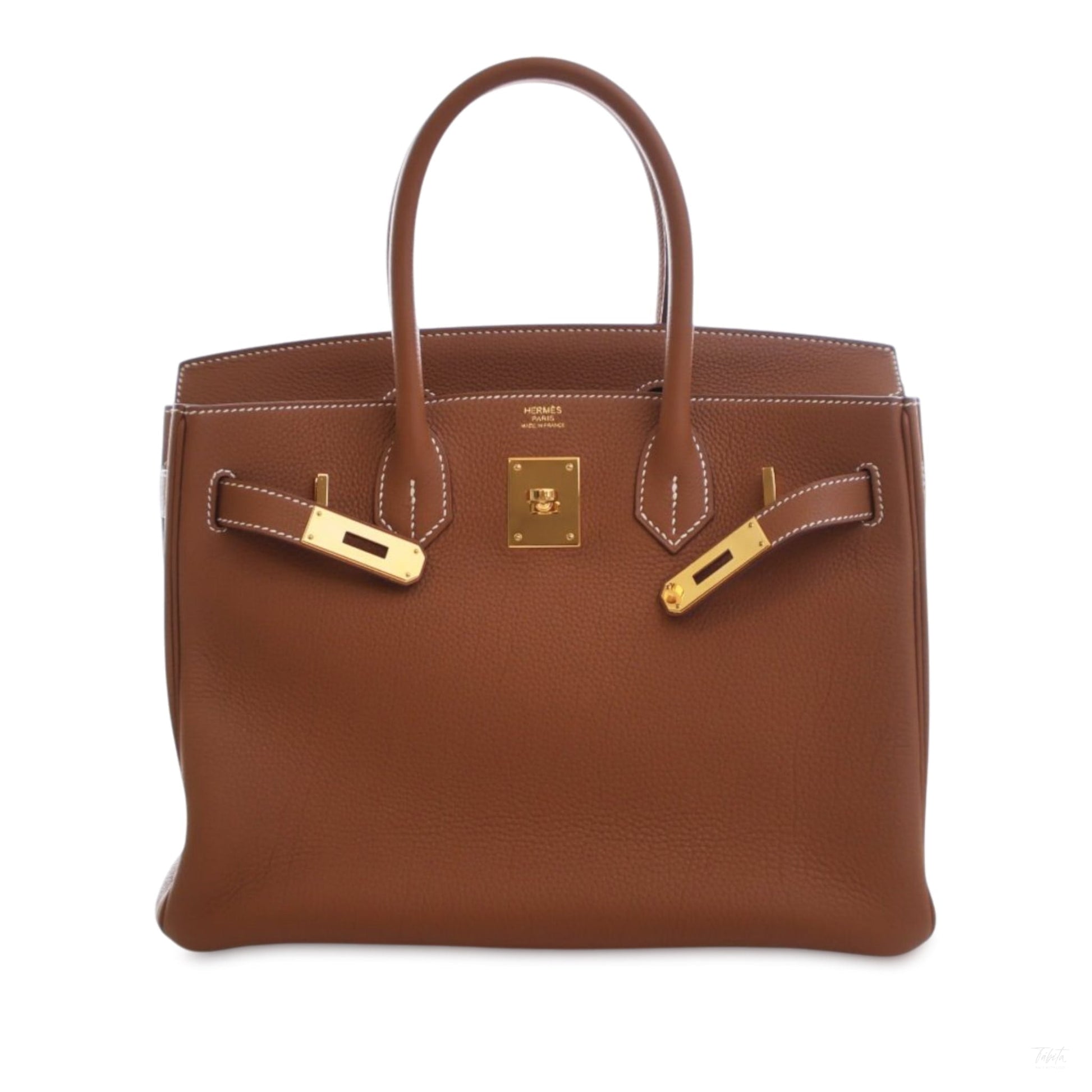 Second hand Hermes Birkin 30 Togo Leather Top - Handle Handbag Gold - Tabita Bags