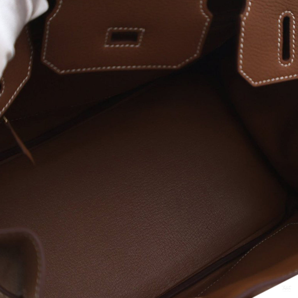 Second hand Hermes Birkin 30 Togo Leather Top - Handle Handbag Gold - Tabita Bags