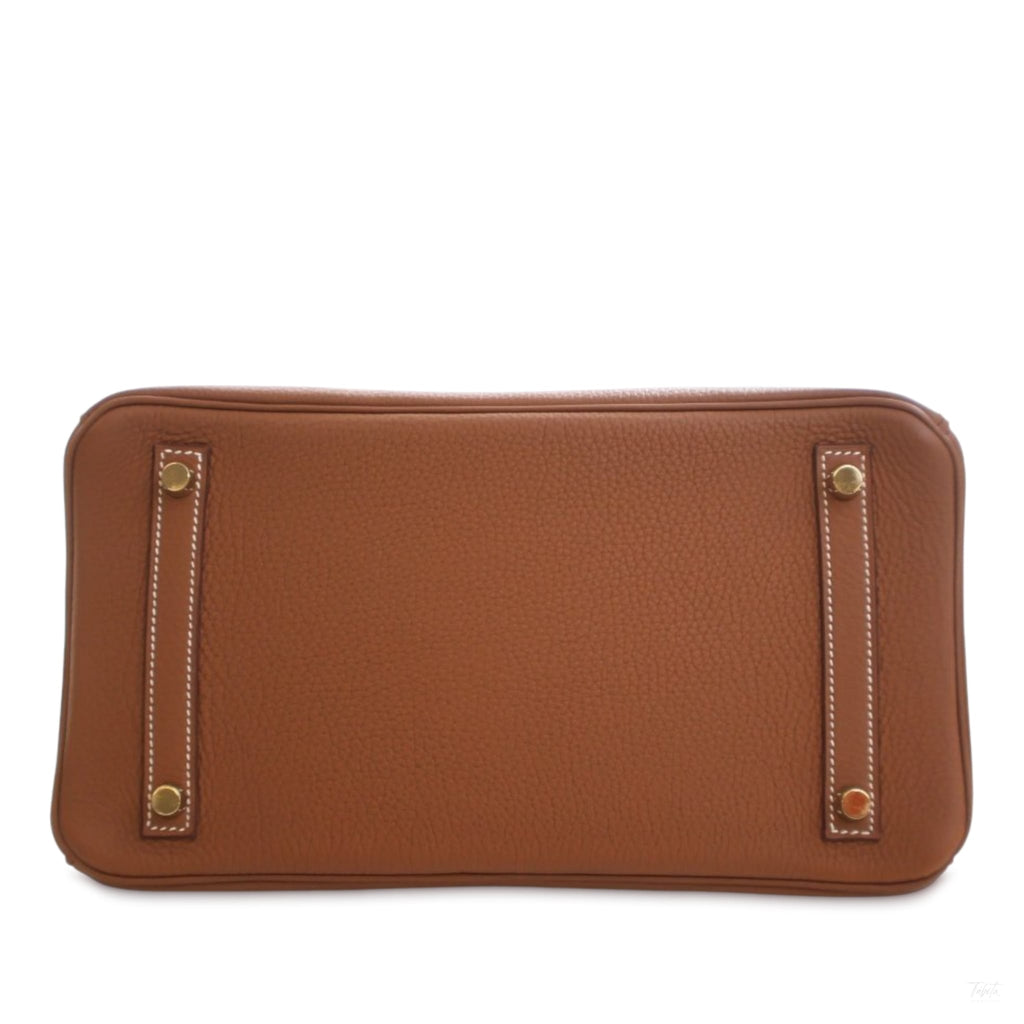 Second hand Hermes Birkin 30 Togo Leather Top - Handle Handbag Gold - Tabita Bags