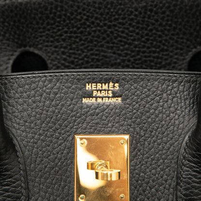Second hand Hermes Birkin 35 Ardennes Leather Top - handle Handbag Noir - Tabita Bags